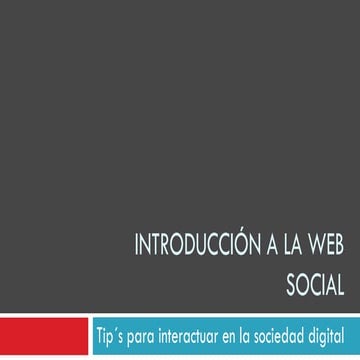Introduccion a la Web Social