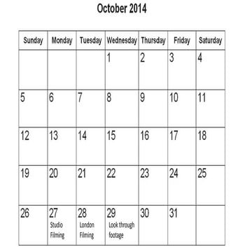 Filming and editing schedule