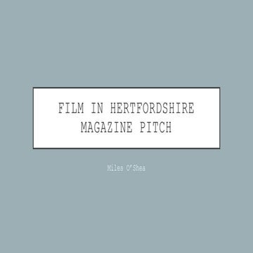 Film in hertfordshire pitch