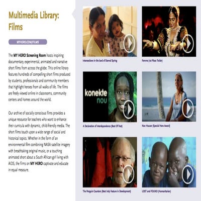 The MY HERO Project FILM LIBRARY | PDF