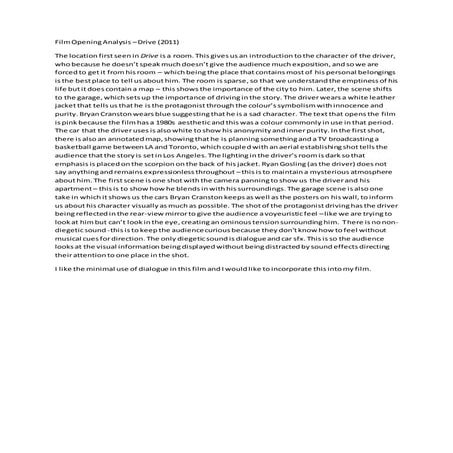 Film opening analysis   drive