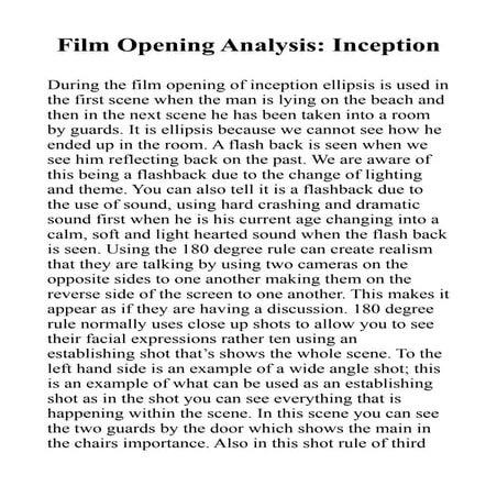 Film opening analysis   inception