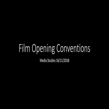 Film Opening Conventions