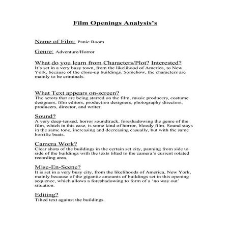 Script for our Scary Opening Sequence | DOC