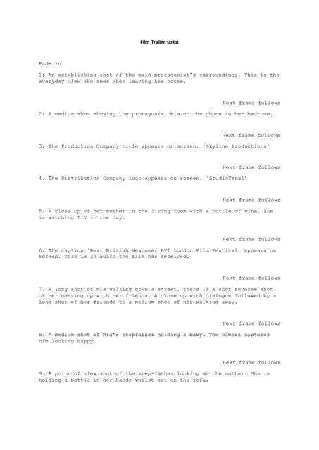 Film opening script