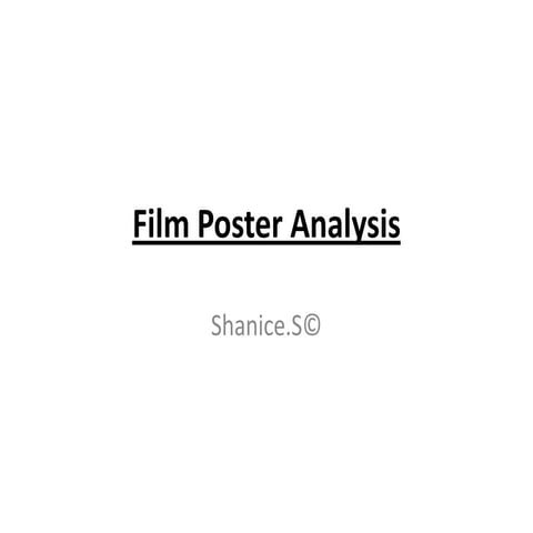 Film poster  analysis