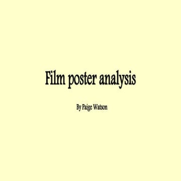 Film poster analysis