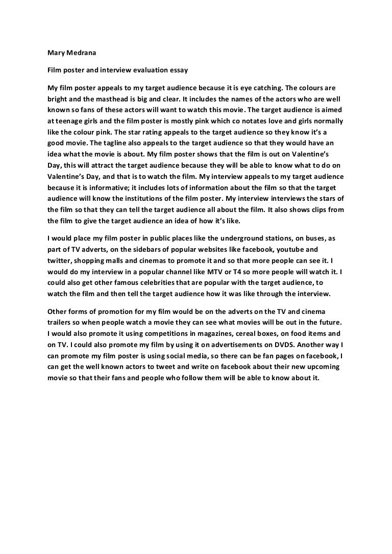 film-poster-and-interview-evaluation-essay