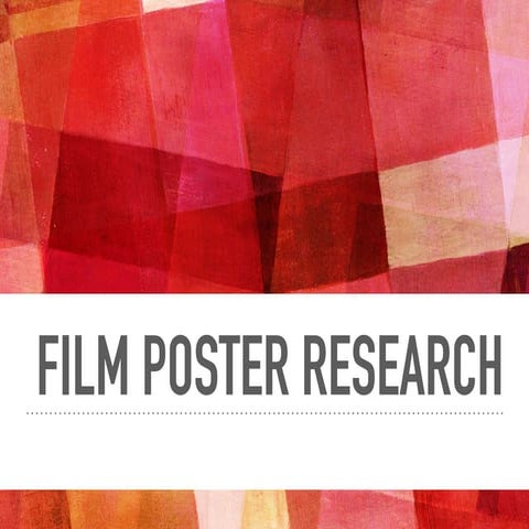 FILM POSTER RESEARCH