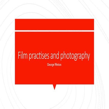 Film practises and photography (for education purposes only)
