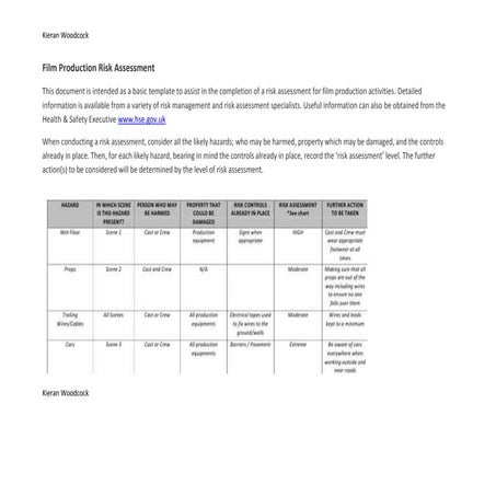 Film risk assessment | DOC