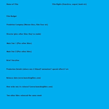 Film promo research specre