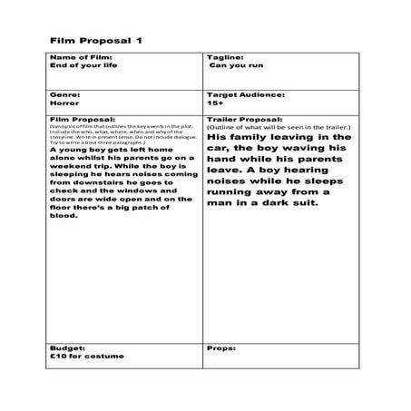 Film proposal | DOCX