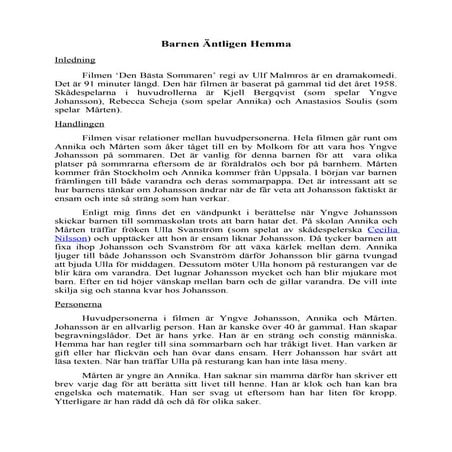 Film recension- Den Bästa Sommaren