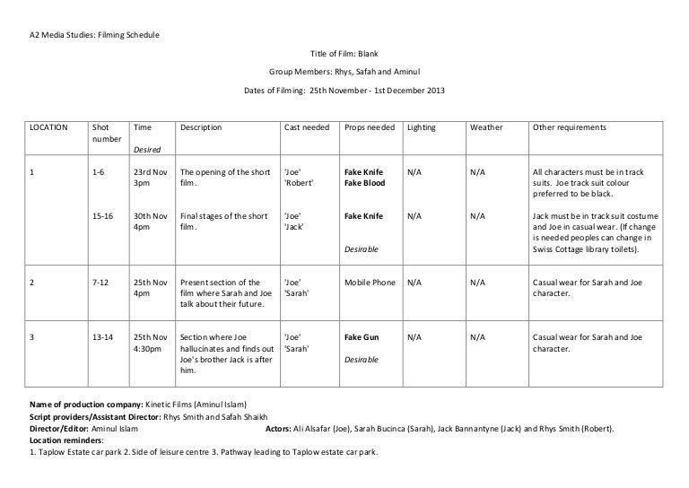 film-schedule