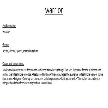 Films product name, genre