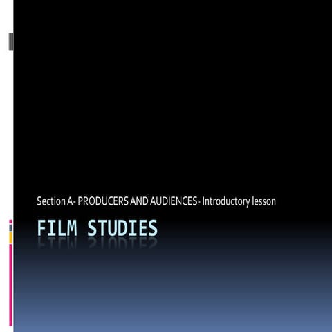 Film studies  section a lesson 1