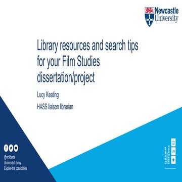 Library resources and advanced search tips for your Film Studies dissertation/project