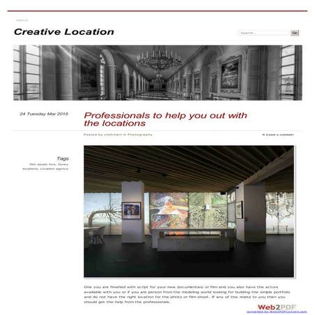 Film Studio Hire, Film Location