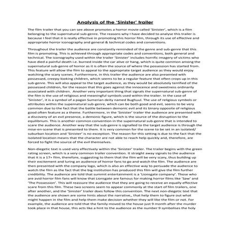 Film trailer analysis 