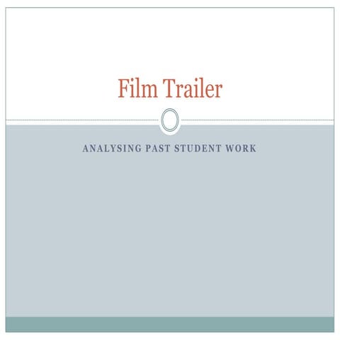 Film trailer past student work