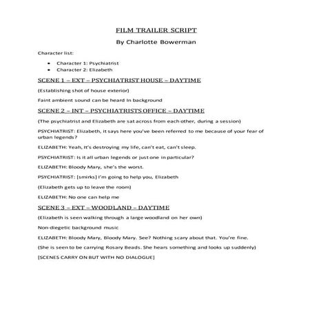 Film trailer script