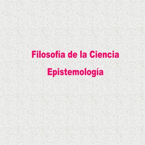 Filosofía de la ciencia