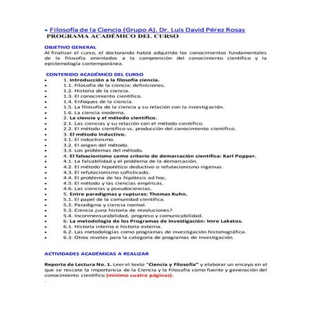 Filosofía de la ciencia