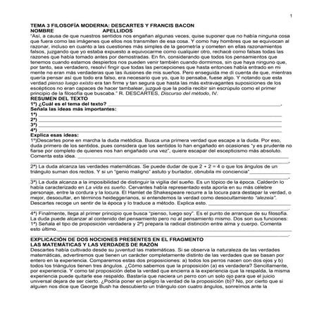 Filosofía Moderna: Descartes