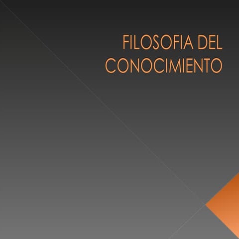 Filosofia del conocimiento