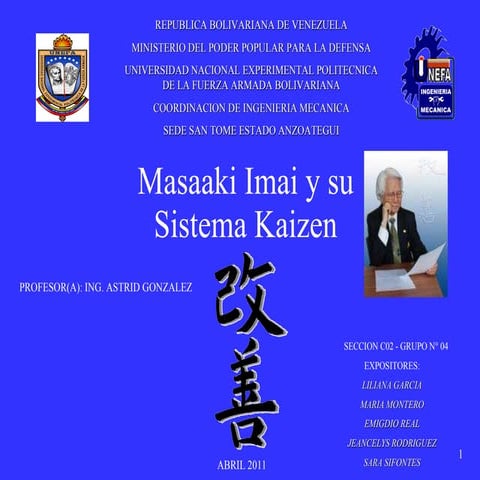 Masaaki Imai y Filosofia kaizen UNEFA