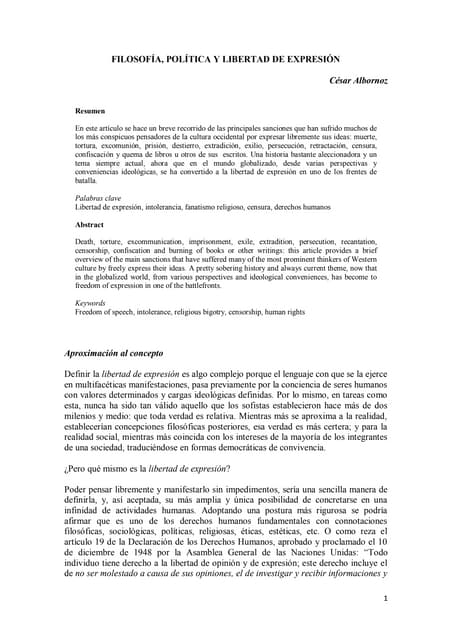 Filosofia politica y libertad de ex...