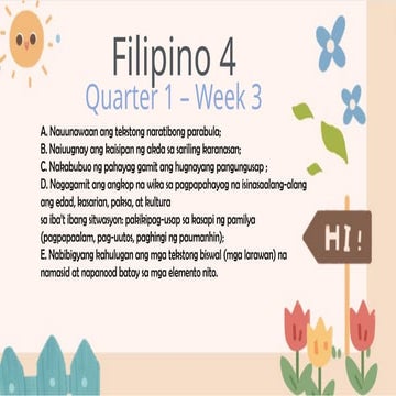 Filipino 4 Quarter 1 Week 1 DEPED MATATAG | PPTX
