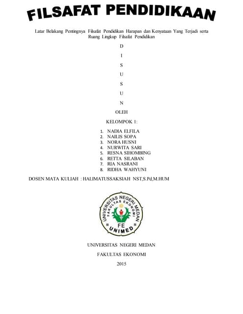 Latar Belakang Pentingnya Filsafat Pendidikan Harapan Dan Kenyataan Y