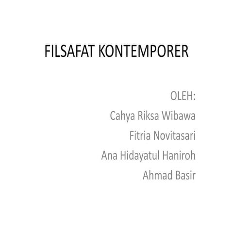 Filsafat kontemporer