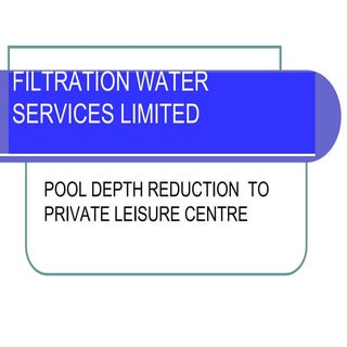 Filtation water services pool depth...