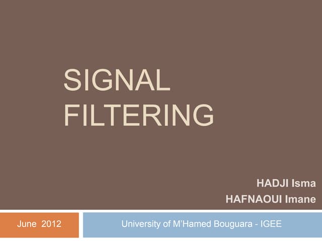 Signal Filtering