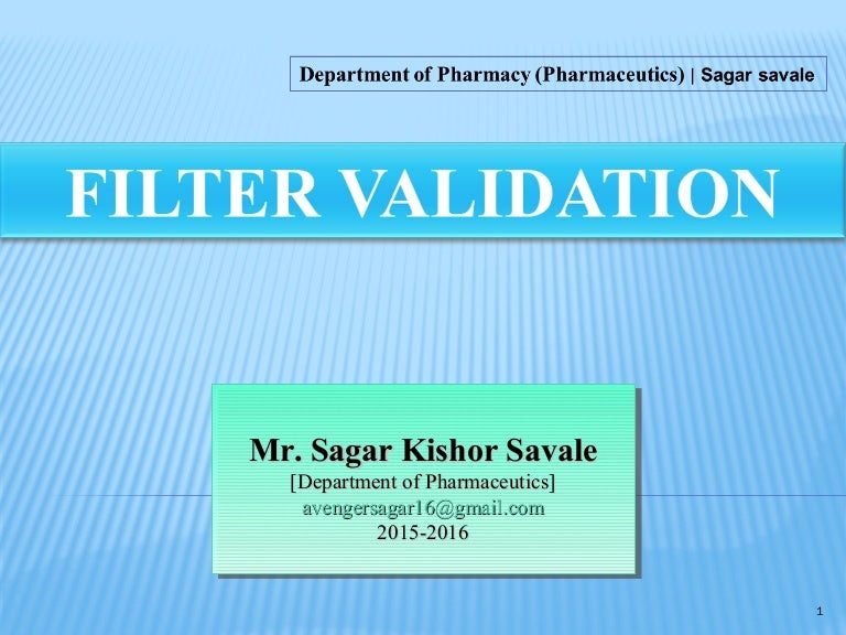 Filter validation