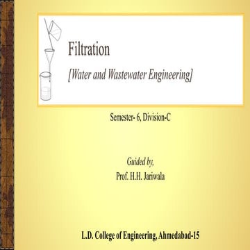 Filtration unit in water treatment plant