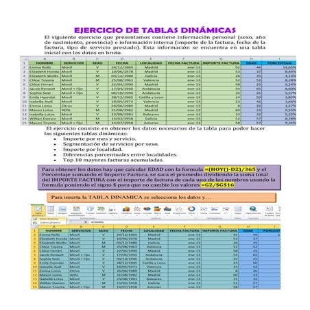Tablas dinamicas y Filtros - EJERCICIOS excel