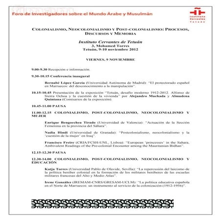 Fimam tetuan 2012 programa