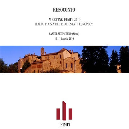 FIMIT Company profile 2010 - FIMIT SGR Fondi Immobiliari Italiani | PDF
