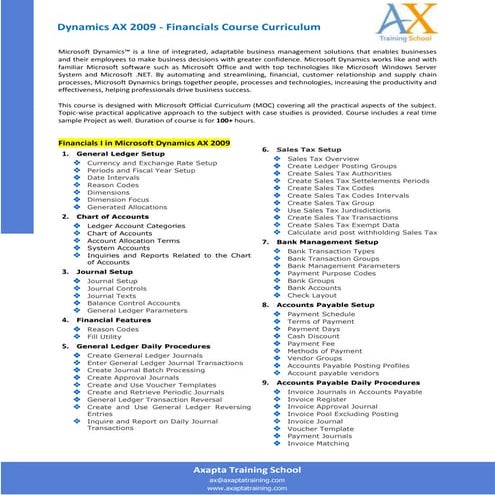 Microsoft Dynamics AX - Financial series