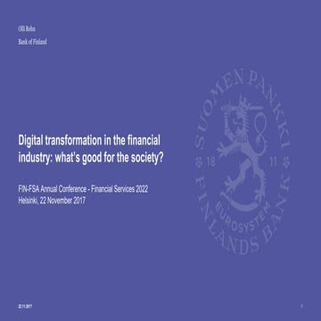 Digital transformation in the financial industry: what’s good for the society?