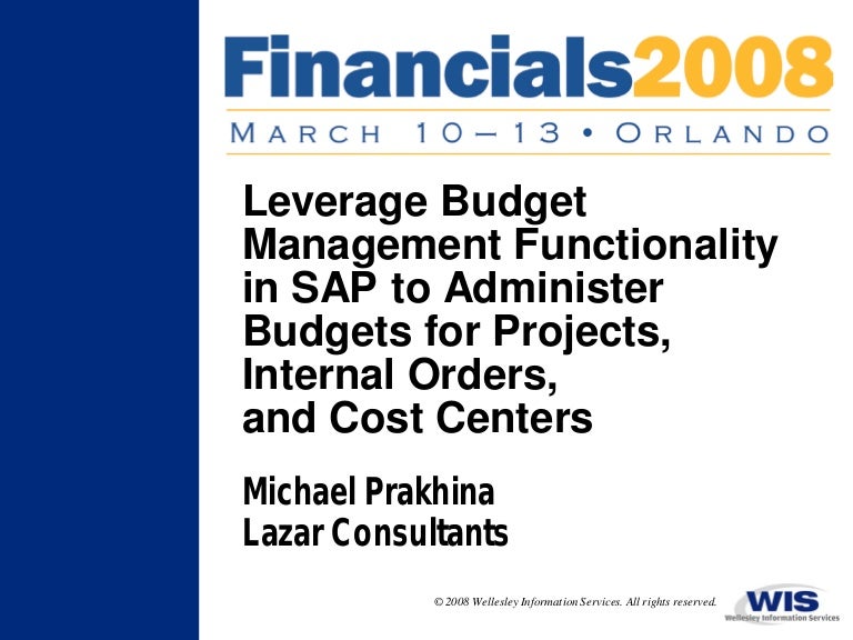sap financials 2008 prakhina leverage budget management budget management
