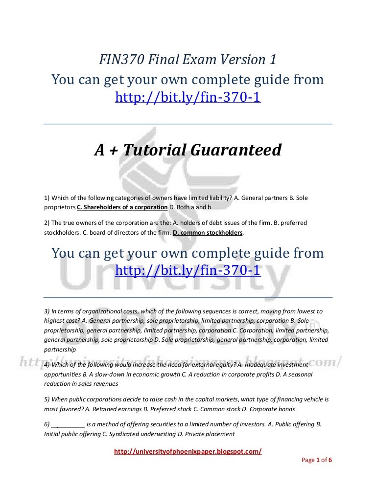 Essay about fi516 final exam study guide 07 image