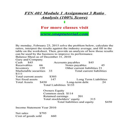 Fin 401  Enhance teaching-snaptutorial.com