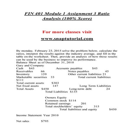 FIN 401  Education Organization - snaptutorial.com