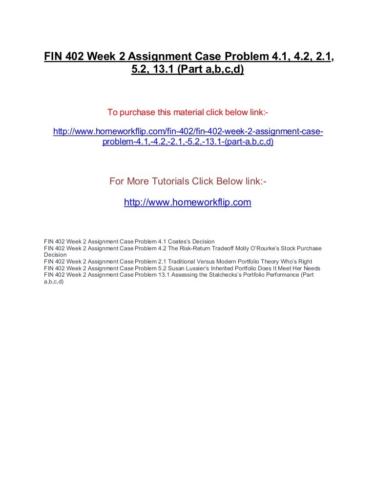 Essay about fin week homework 2 02 picture