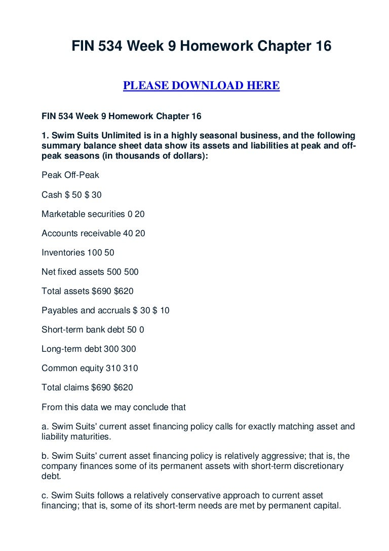 Fin 534 week 8 homework set 4 essay 02 picture